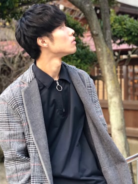 「FACTOTUM（ファクトタム）のアイテム（チェスターコート）」を使った、Sho   〖ブランド古着屋staff〗さん（メンズ・165cm）の冬コーディネート