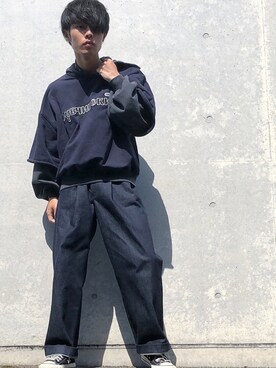 「Gosha Rubchinskiy（ゴーシャラブチンスキー）のアイテム（パーカー）」を使った、Sho   〖ブランド古着屋staff〗さん（メンズ・165cm）の夏コーディネート