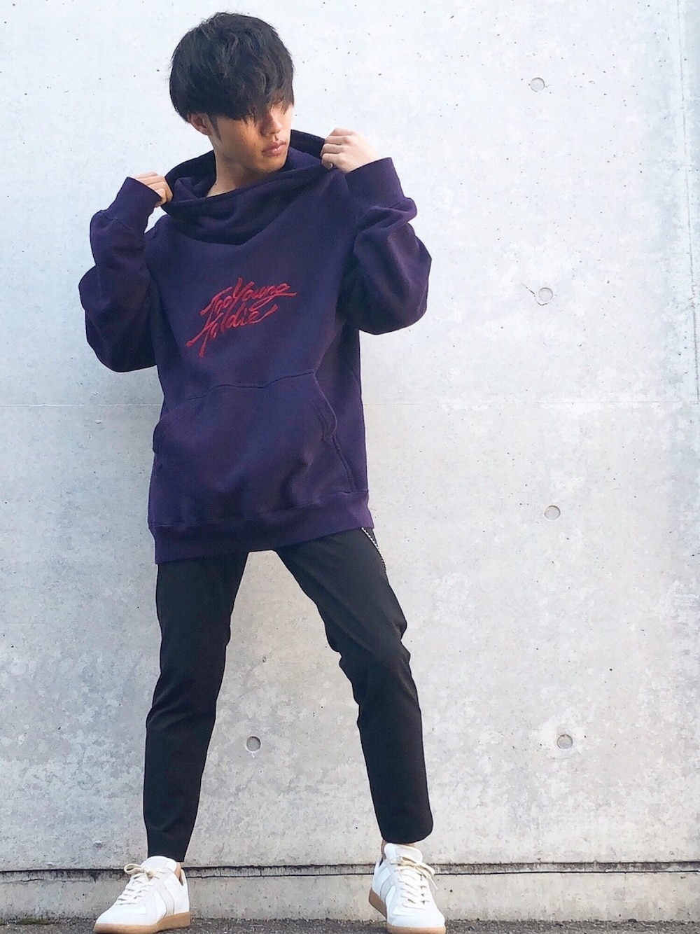 MYne（マイン）の「【MYne】刺繍タートルフーデットビックプルオーバー  