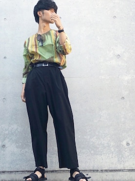 「柄物」｜「アイテム（その他）」を使った、Sho   〖ブランド古着屋staff〗さん（メンズ・165cm）の夏コーディネート