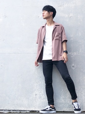 「ピンクシャツ」｜「アイテム（その他）」を使った、Sho   〖ブランド古着屋staff〗さん（メンズ・165cm）の夏コーディネート