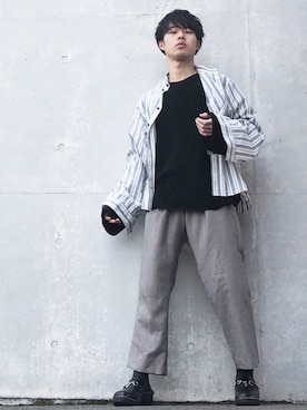 「パジャマ」｜「アイテム（スリッポン）」を使った、Sho   〖ブランド古着屋staff〗さん（メンズ・165cm）の春コーディネート