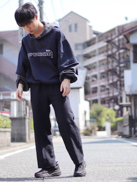 「Gosha Rubchinskiy（ゴーシャラブチンスキー）のアイテム（パーカー）」を使った、Sho   〖ブランド古着屋staff〗さん（メンズ・165cm）の春コーディネート