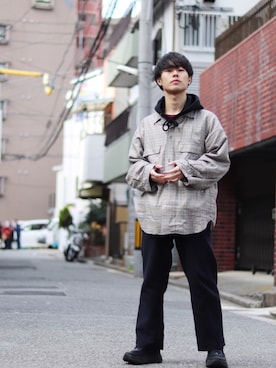 「Gosha Rubchinskiy（ゴーシャラブチンスキー）のアイテム（パーカー）」を使った、Sho   〖ブランド古着屋staff〗さん（メンズ・165cm）の春コーディネート