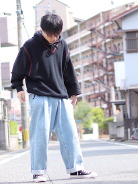 「Gosha Rubchinskiy（ゴーシャラブチンスキー）のアイテム（パーカー）」を使った、Sho   〖ブランド古着屋staff〗さん（メンズ・165cm）の春コーディネート