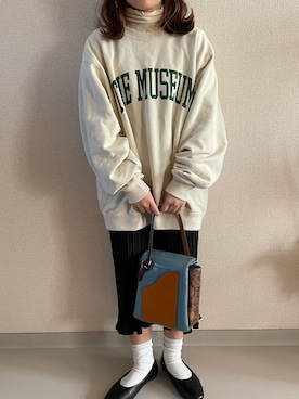 「タートル」｜「アイテム（スウェット）」を使った、wancoさん（レディース・143cm）の冬コーディネート