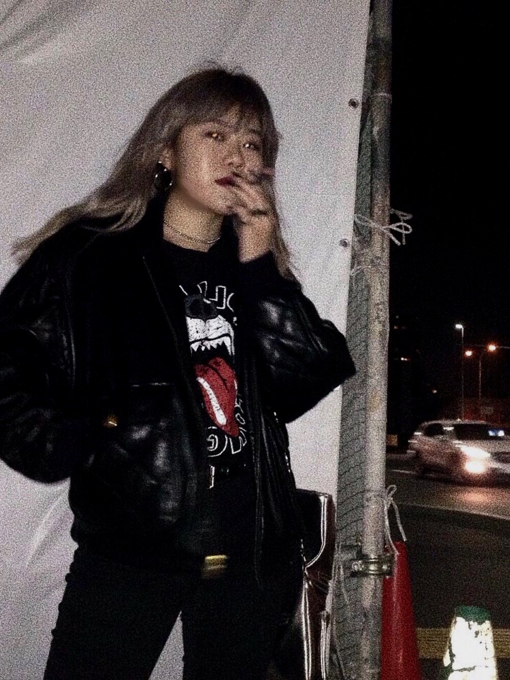「black、Rolling Stones、fashion、rock、プチプラコーデ、casual」｜「The Rolling Stones 50th Ａnniversaryのアイテム（Tシャツ/カットソー、ブラック系）」を使った、KAEDEさん（レディース・154cm）の春コーディネートの1枚目の写真
