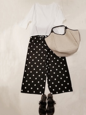 「ドットパンツ」｜maricoonさん（レディース・165cm）の夏コーディネート