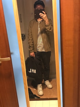 「JOHN LAWRENCE SULLIVAN（ジョンローレンスサリバン）のアイテム（キャップ）」を使った、つるるるるさん（メンズ・154cm）の秋コーディネート