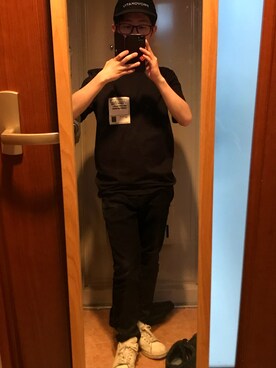 「JOHN LAWRENCE SULLIVAN（ジョンローレンスサリバン）のアイテム（キャップ）」を使った、つるるるるさん（メンズ・154cm）の春コーディネート