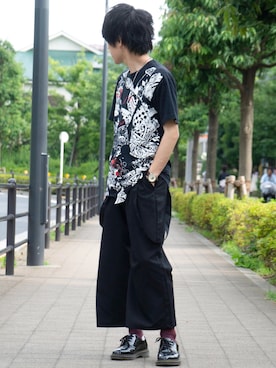 「JUNYA WATANABE MAN（ジュンヤワタナベマン）のアイテム（Tシャツ/カットソー）」を使った、ゆうだい。さん（メンズ・164cm）の夏コーディネート