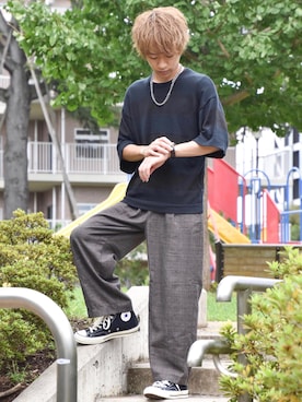 「アイテム（バングル/リストバンド）」を使った、ゆうだい。さん（メンズ・164cm・20代）の秋コーディネート