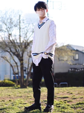 「平成最後のWEARISTAセンバツ」｜「アイテム（腕時計）」を使った、ゆうだい。さん（メンズ・164cm）の春コーディネート