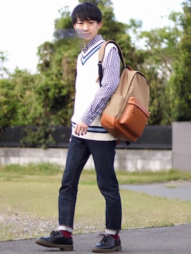 「zozoデニム」｜「アイテム（ブーツ）」を使った、ゆうだい。さん（メンズ・164cm）の春コーディネート