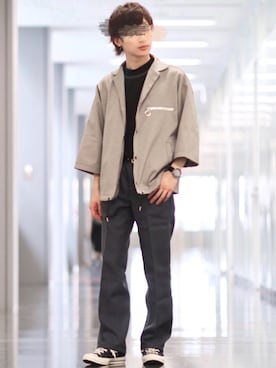 「Wrangler」｜「アイテム（アナログ腕時計）」を使った、ゆうだい。さん（メンズ・164cm）の夏コーディネート