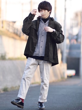 「ｏｒｏｂｉａｎｃｏ」｜「アイテム（その他アウター）」を使った、ゆうだい。さん（メンズ・164cm）の冬コーディネート