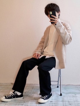 「RYO TAKASHIMA（リョウタカシマ）のアイテム（スラックス）」を使った、ゆうだい。さん（メンズ・164cm）の春コーディネート