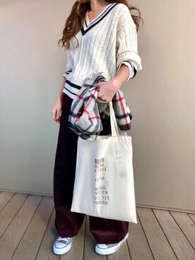 「アイテム（ストール/ショール）」を使った、GUN☺︎さん（レディース・155cm・20代）の秋コーディネート