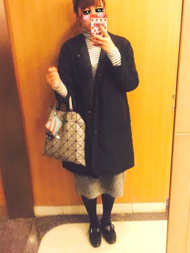 「I am I （アイアムアイ）のアイテム（ピーコート）」を使った、Jocelyn Chenさん（レディース・169cm）の冬コーディネート