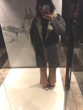 「Another Edition（アナザーエディション）のアイテム（チノパンツ、ピンク系）」を使った、Jocelyn Chenさん（レディース）の冬コーディネート