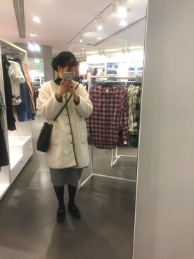 「I am I （アイアムアイ）のアイテム（ピーコート）」を使った、Jocelyn Chenさん（レディース・169cm）の冬コーディネート