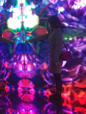 「MUJI Labo（ムジラボ）のアイテム（Tシャツ/カットソー、ブラック系）」を使った、Jocelyn Chenさん（レディース）の冬コーディネート