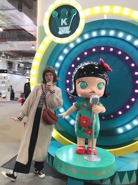 「MoonStar（ムーンスター）のアイテム（スニーカー、ブルー系）」を使った、Jocelyn Chenさん（レディース）の春コーディネート