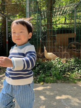 「Carter's（カーターズ）のアイテム（トップス）」を使った、小小皓啦さん（キッズ・90cm）の冬コーディネート