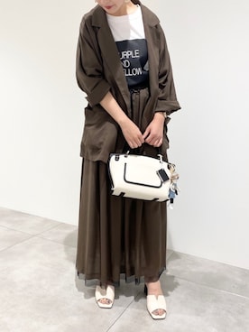 「miniyu（ミニュウ）のアイテム（ジャケット/アウター）」を使った、so-yaさん（レディース・157cm）の夏コーディネート