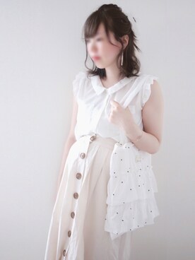 「フリルトート」｜chimama_sanさん（レディース・160cm）の夏コーディネート