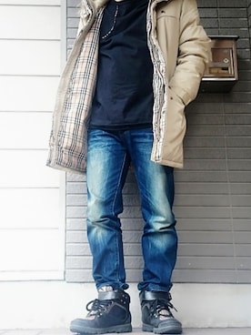 BURBERRY BLACK LABELのダウンジャケット/コート（ベージュ系）を使っ 