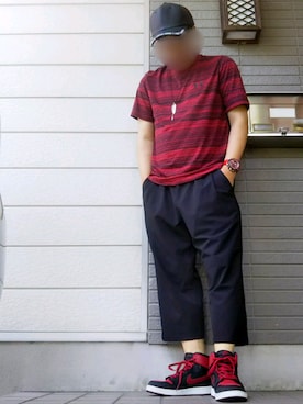 「エアジョーダン1」｜「アイテム（腕時計）」を使った、風のナオヤ  相互さん（メンズ・165cm）の夏コーディネート