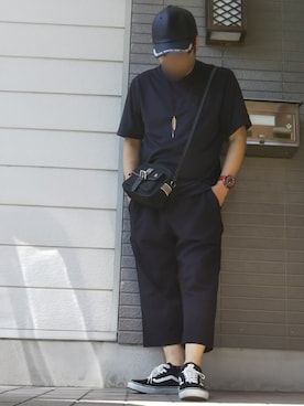 「バーバリー」｜「アイテム（キャップ）」を使った、風のナオヤ  相互さん（メンズ・165cm）の夏コーディネート