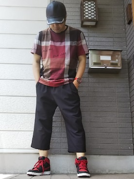 「エアジョーダン1」｜「アイテム（腕時計）」を使った、風のナオヤ  相互さん（メンズ・165cm）の夏コーディネート