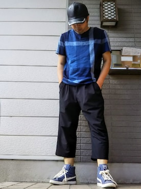 「RAGEBLUE（レイジブルー）のPEガウチョパンツ/793673（その他パンツ）」を使った、風のナオヤ  相互さん（メンズ・165cm）の夏コーディネート