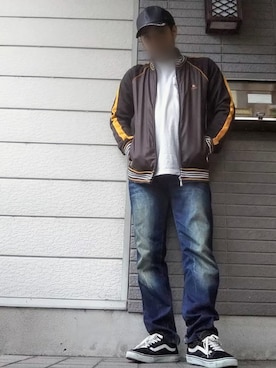 「オールドスクール」｜「アイテム（ジャージ）」を使った、風のナオヤ  相互さん（メンズ・165cm）の秋コーディネート