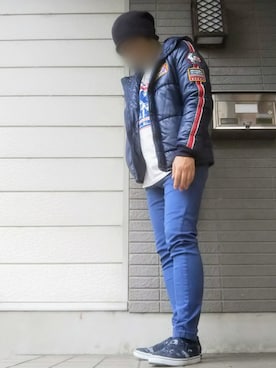 「チャイハネ（チャイハネ）のアイテム（ニットキャップ/ビーニー）」を使った、風のナオヤ  相互さん（メンズ・165cm）の冬コーディネート