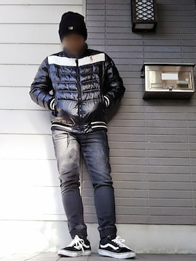「G-STAR RAW（ジースターロゥ）のアイテム（帽子）」を使った、風のナオヤ  相互さん（メンズ・165cm）の冬コーディネート