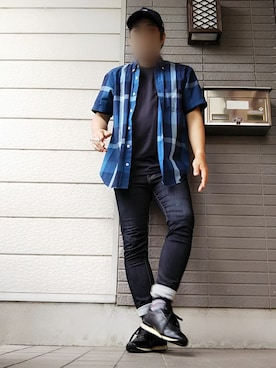 「リドム」｜「アイテム（キャップ）」を使った、風のナオヤ  相互さん（メンズ・165cm）の夏コーディネート