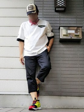 「VANSON（ヴァンソン）のアイテム（財布/小物）」を使った、風のナオヤ  相互さん（メンズ・165cm）の夏コーディネート