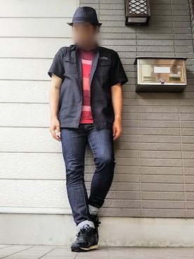 「リドム」｜「アイテム（帽子）」を使った、風のナオヤ  相互さん（メンズ・165cm）の夏コーディネート