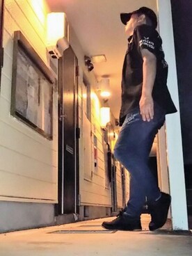 「ライダースコーデ」｜「アイテム（キャップ）」を使った、風のナオヤ  相互さん（メンズ・165cm）の夏コーディネート