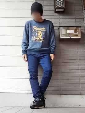 「TORNADO MART（トルネードマート）のアイテム（帽子）」を使った、風のナオヤ  相互さん（メンズ・165cm）の秋コーディネート