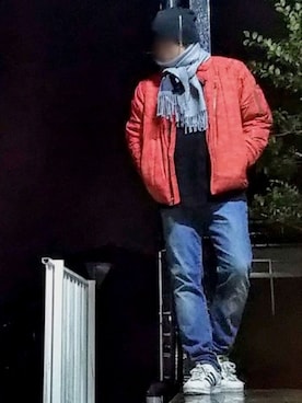 「TORNADO MART（トルネードマート）のアイテム（帽子）」を使った、風のナオヤ  相互さん（メンズ・165cm）の冬コーディネート