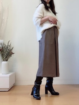 「スカウチョ」｜Sakikoさん（レディース・158cm）の冬コーディネート