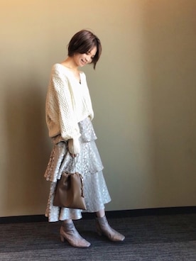 「アイテム（スカート、その他）」を使った、mai otsuboさん（レディース・154cm）の秋コーディネート