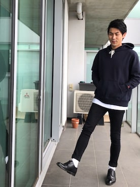 「Time is on（タイムイズオン）のアイテム（ジャケット/アウター）」を使った、Nathan🇦🇺🐨さん（メンズ・170cm）の秋コーディネート