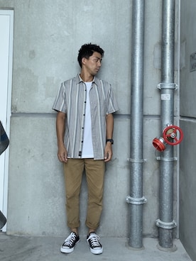 「Time is on（タイムイズオン）のアイテム（パンツ）」を使った、Nathan🇦🇺🐨さん（メンズ・170cm）の冬コーディネート