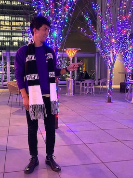「アイテム（マフラー、ホワイト系）」を使った、Nathan🇦🇺🐨さん（メンズ・170cm）の冬コーディネート