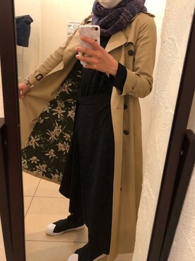 「BEAMS（ビームス）のアイテム（トレンチコート）」を使った、yoyoさん（レディース・160cm）の秋コーディネート